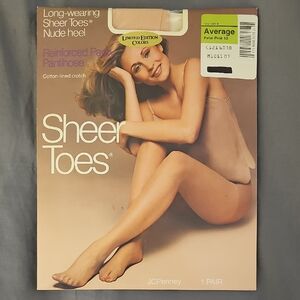 NWT Vintage JCPenney Reinforced Pantyhose in Nude